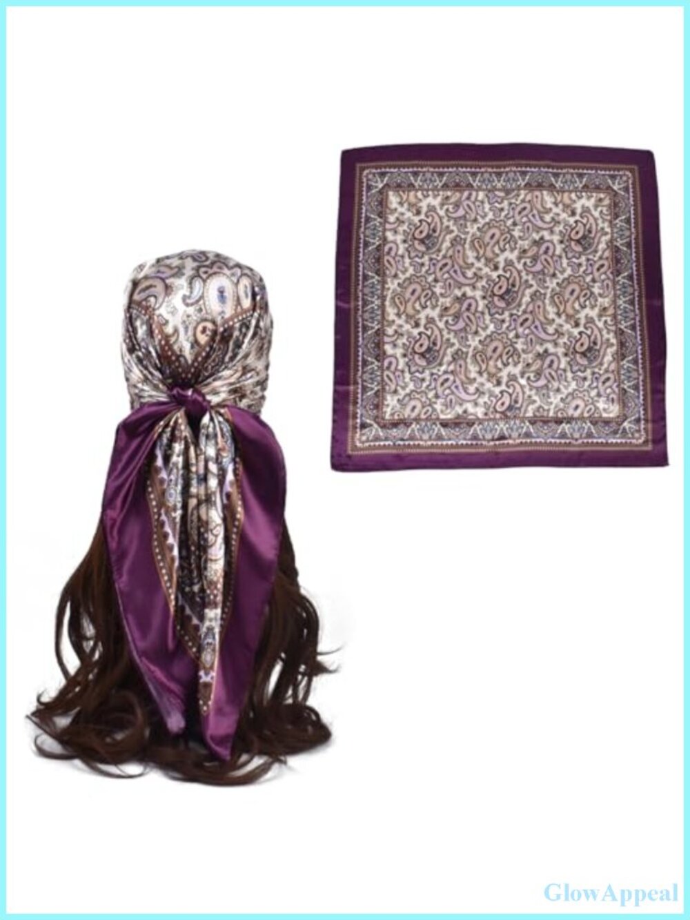 Women's Satin Head Scarf Multifunctional Silk-Like Hair Scarf Large Square